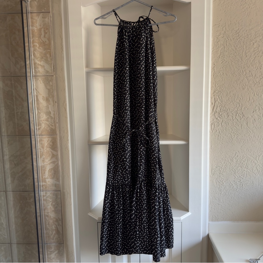 Banana Republic Black and White Polka Dot Midi Dress - Picture 2 of 7